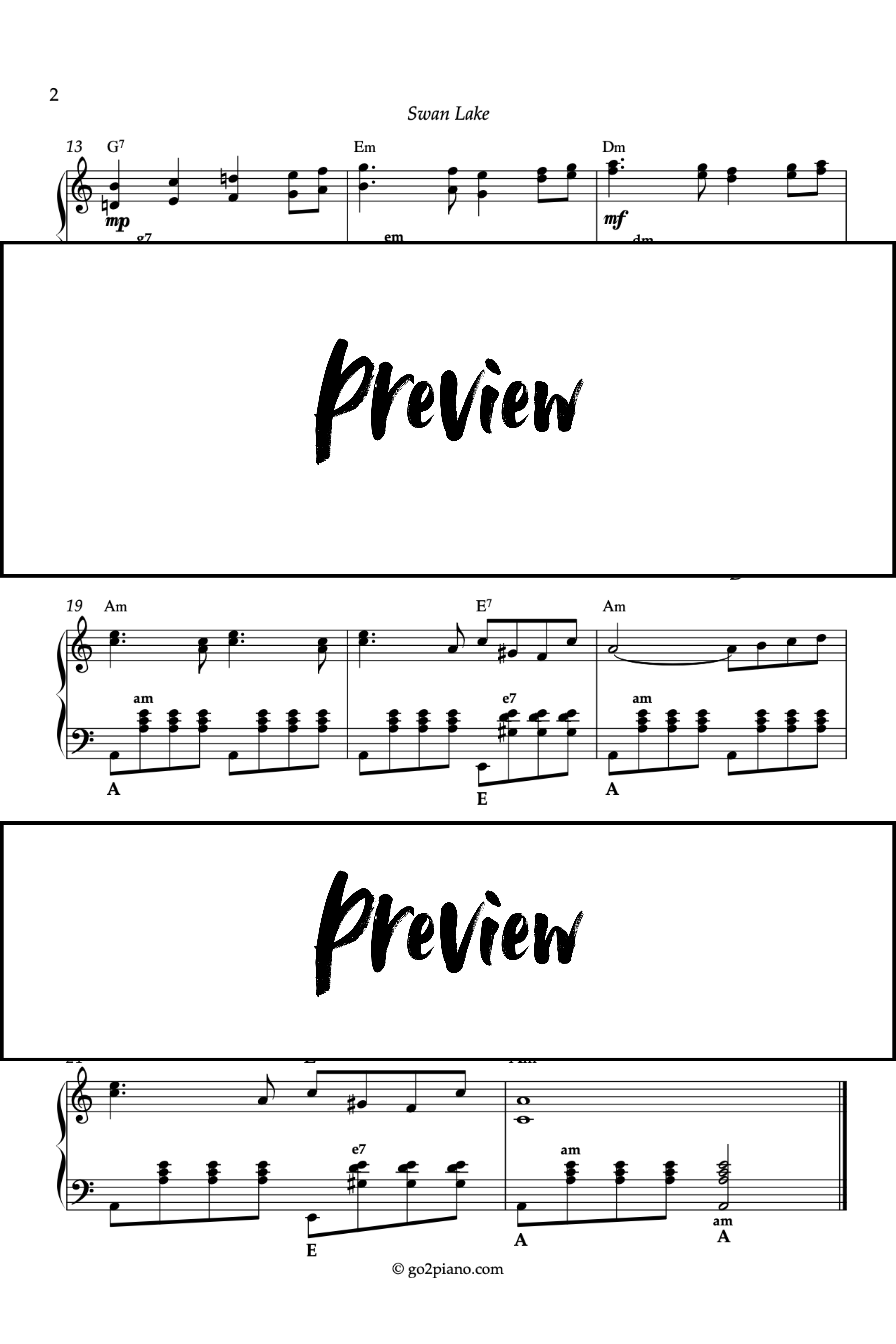 Le Lac des Cygnes (Thème) - Accordéon - Niveau 3 Go2Piano