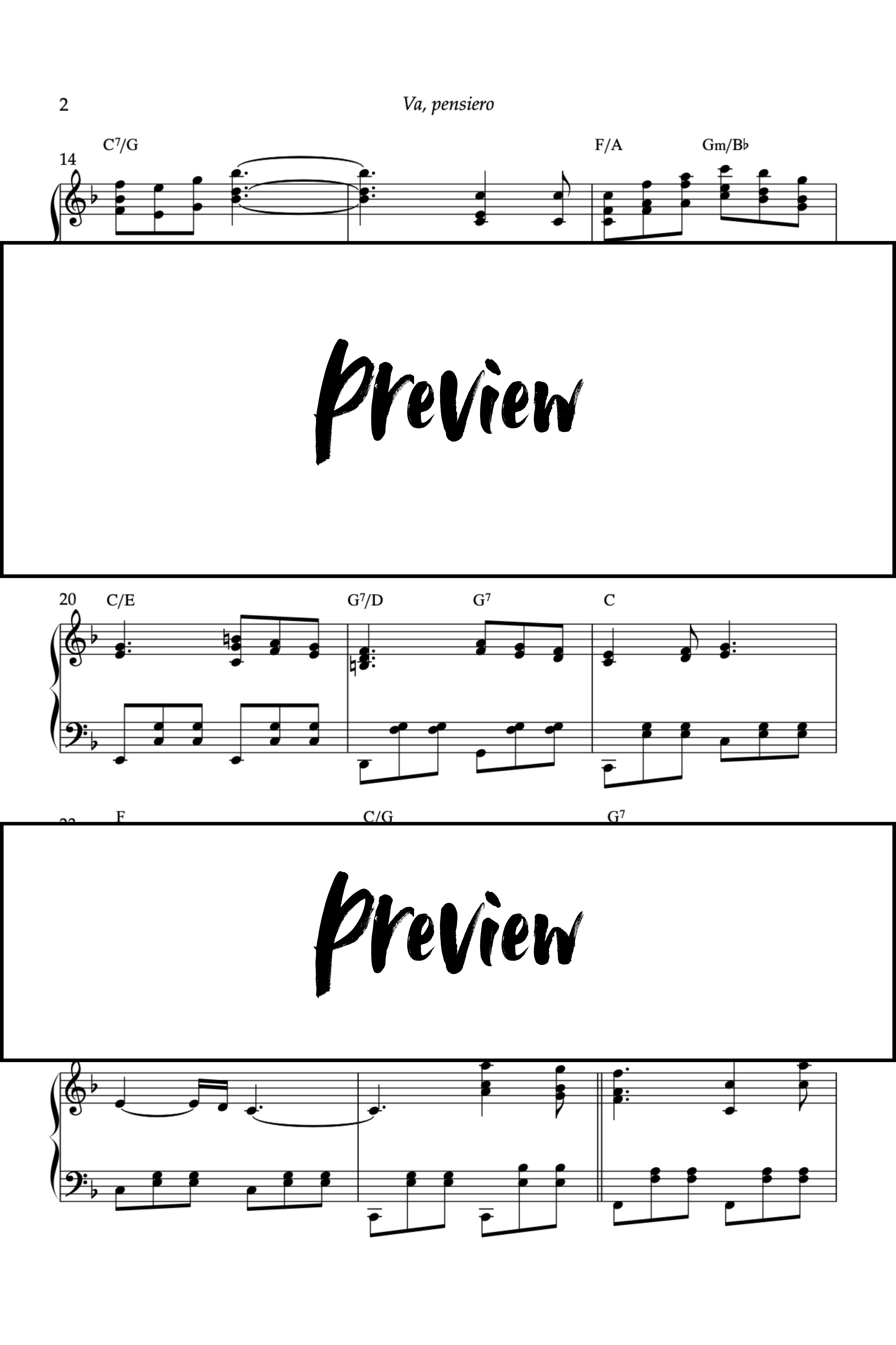 Le Chœur des Esclaves - Piano - Niveau 5/5 Go2Piano