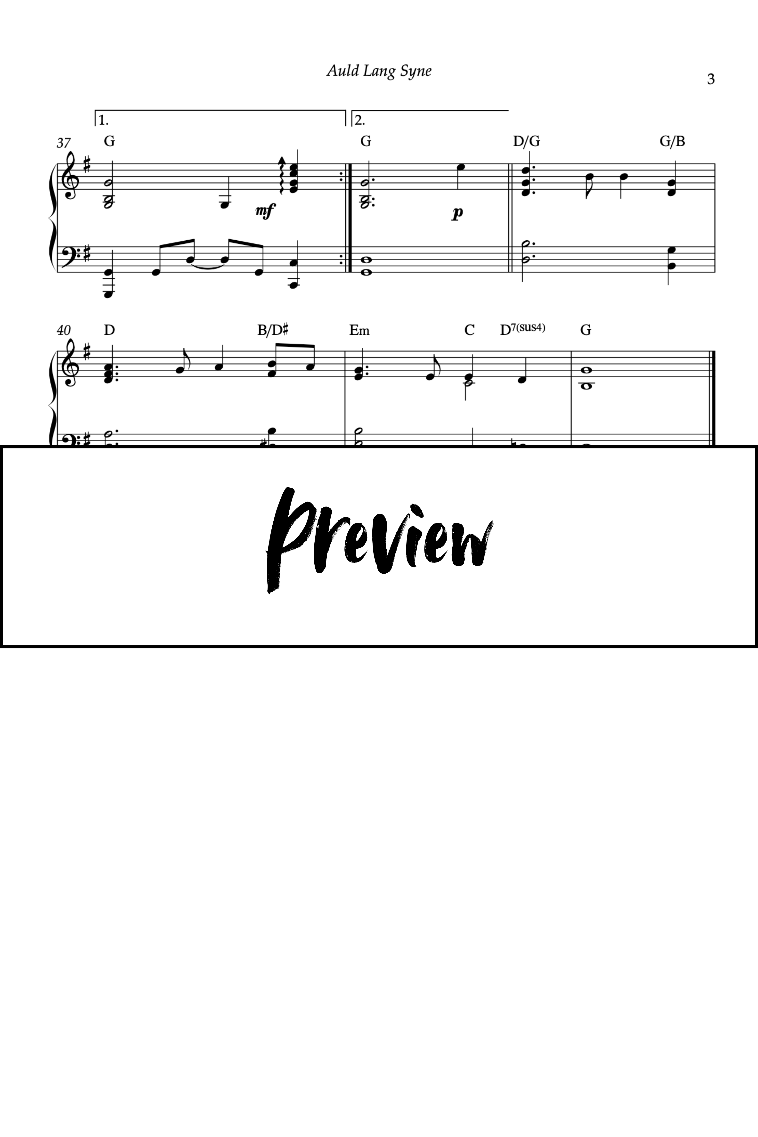 Auld Lang Syne - Piano - Niveau 4 Go2Piano