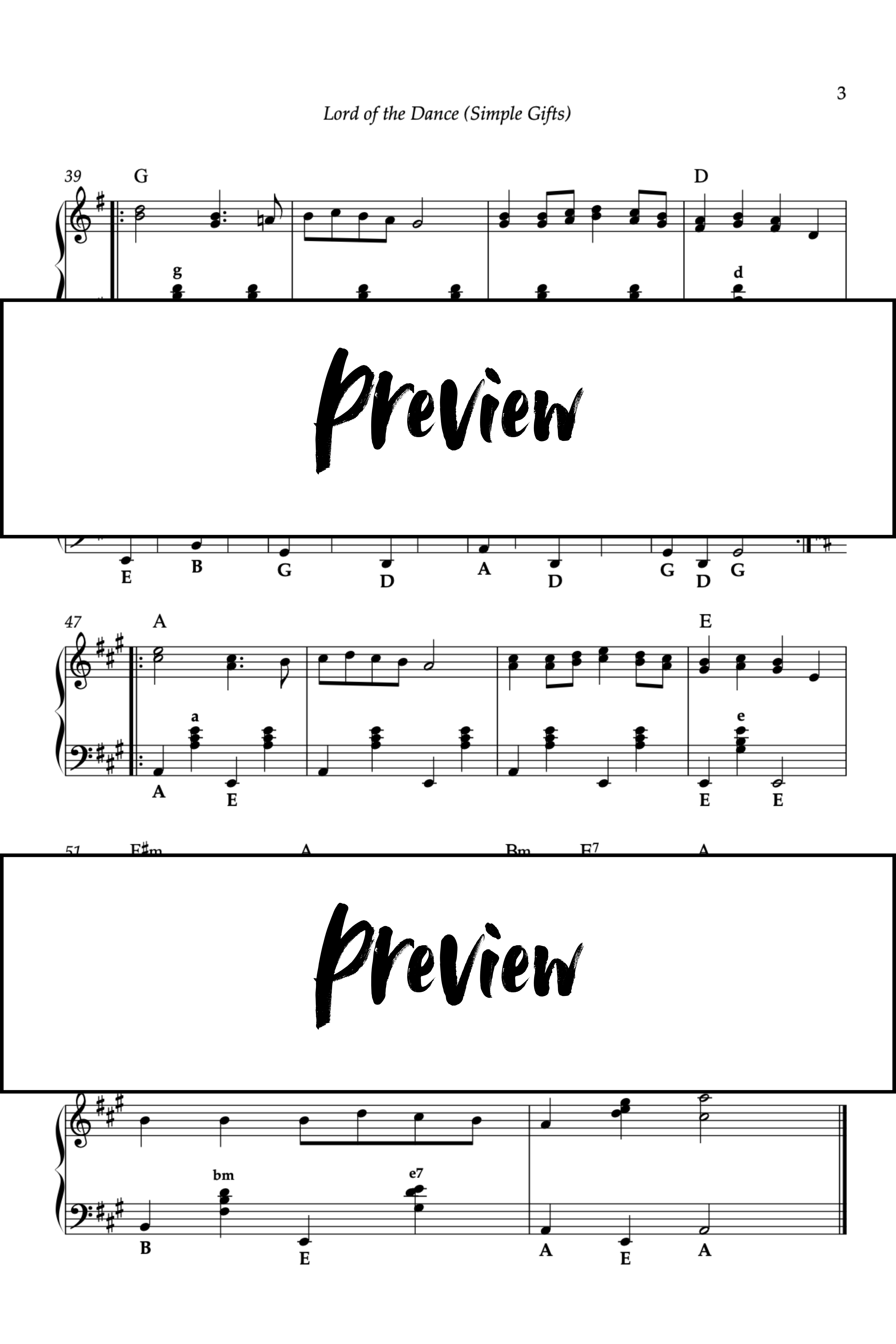 Lord of the Dance (Simple Gifts) - Accordéon - Niveau 4 Go2Piano