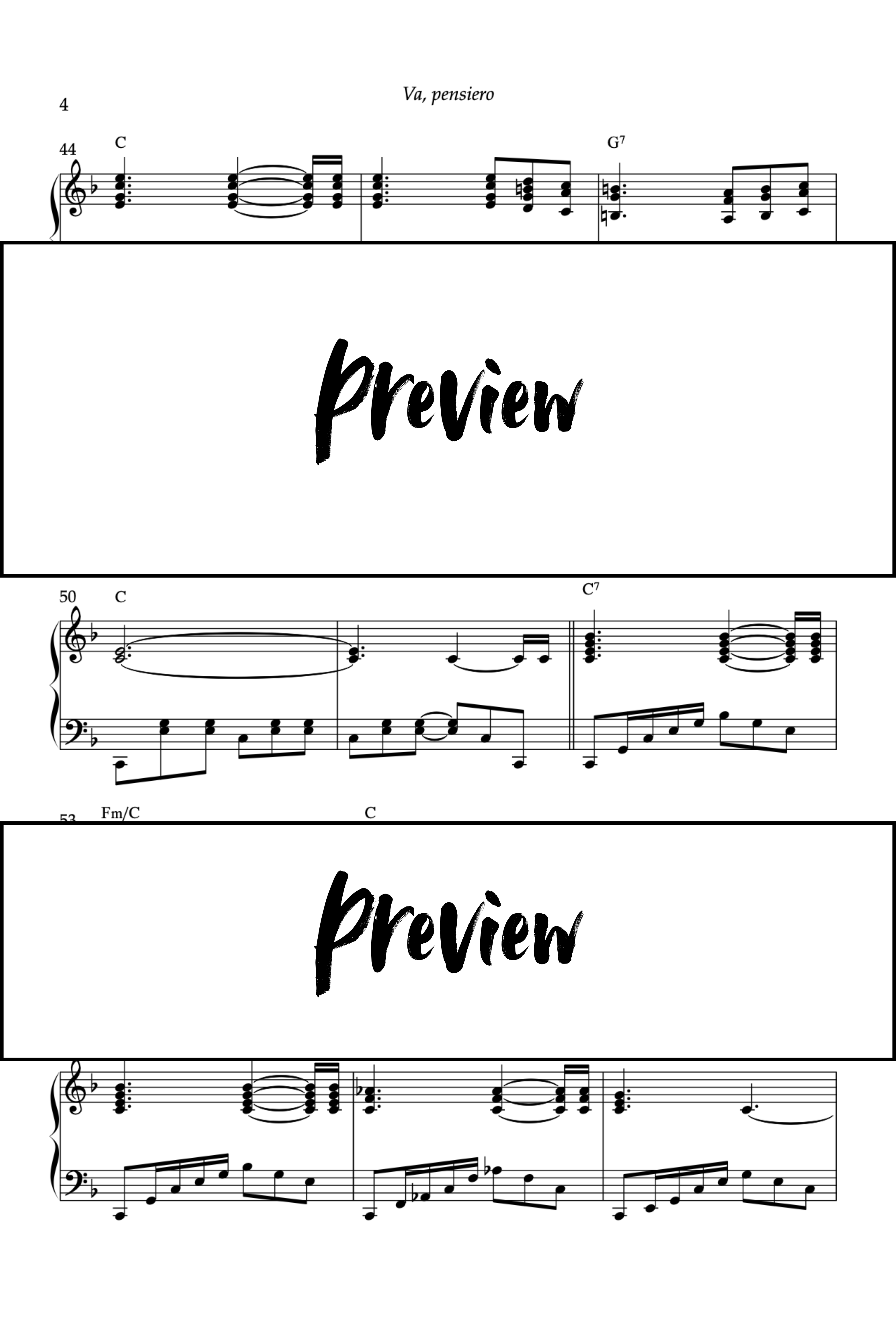 Le Chœur des Esclaves - Piano - Niveau 5/5 Go2Piano