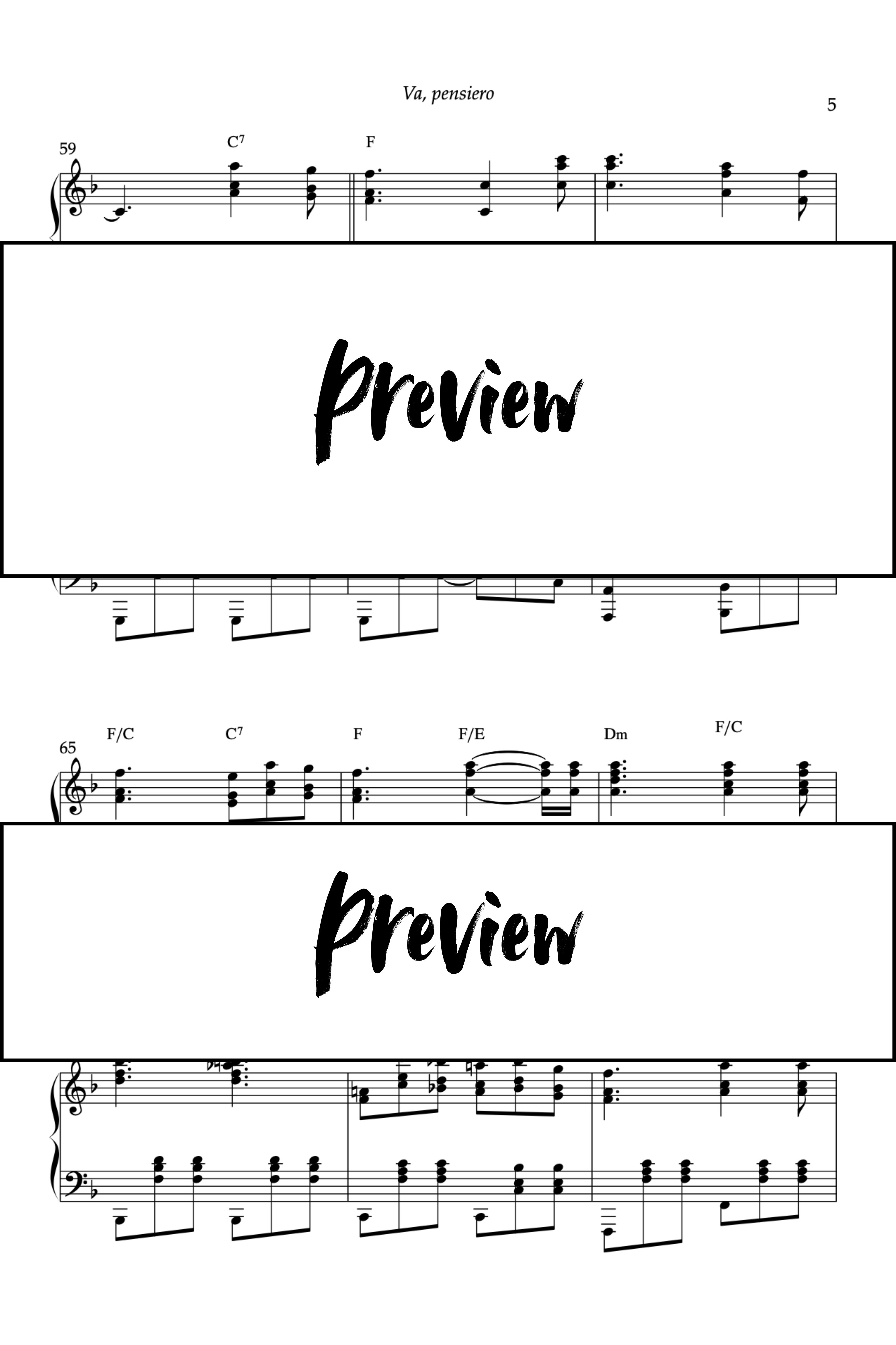 Le Chœur des Esclaves - Piano - Niveau 5/5 Go2Piano
