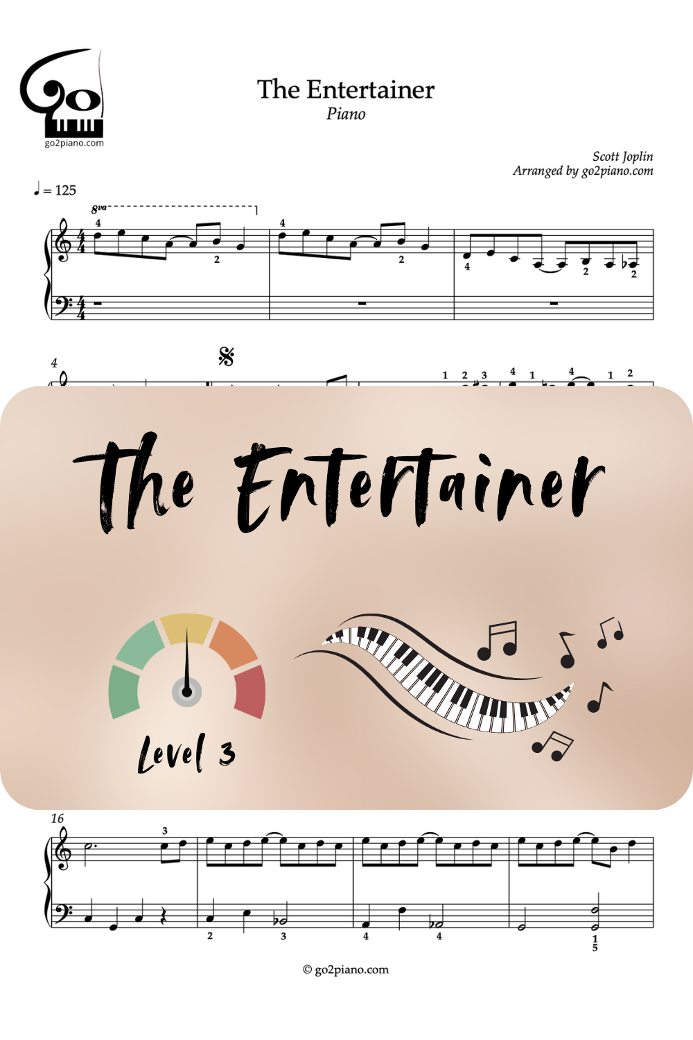 The Entertainer - Piano - Level 3/5