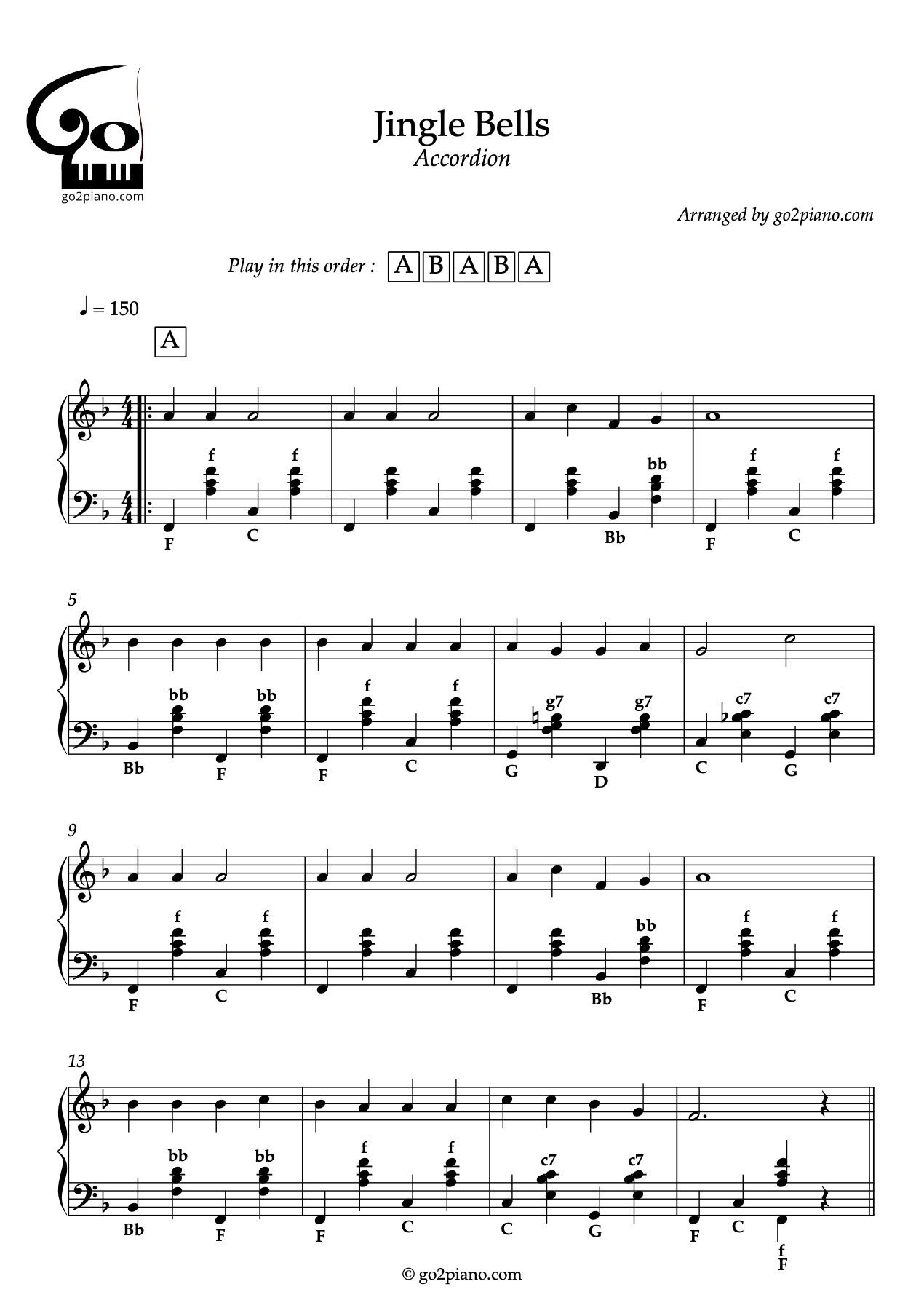 Vive le Vent - Accordéon - Niveau 2/5